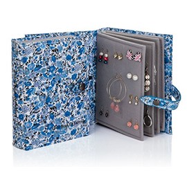 The Little Book of Earrings - Holds 48 Pairs of earrings on 4 pages - (Different Colours)