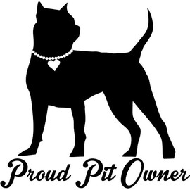 Proud Pit Owner Girl Pitbull Pearl Heart Choker - Pit Bull Dog Vinyl Car Decal, Laptop Decal, Car Wall Sticker (6in, White)