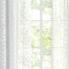 Jubilantex White Lace Sheer Curtains Embroidered Leaf Buds 95 Inches