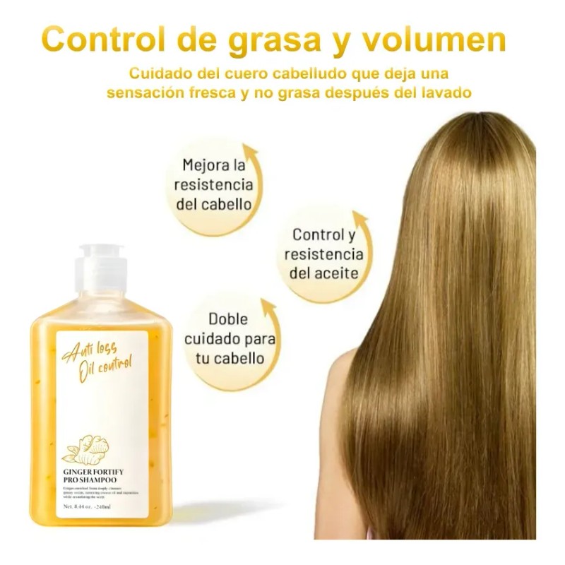 Natural Shampoo De Jengibre El Crecimiento Del Cabello 240ml