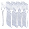 Liacere 360 Pieces Clear Plastic Forks - Heavy Duty Plastic