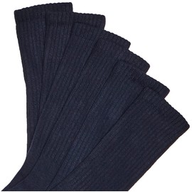 Jefferies Socks Little Boy's Seamless Half Cushion Sport Crew Socks 6 Pair Pack, Navy, Small