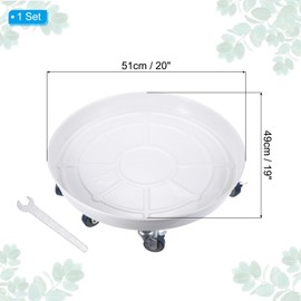 PATIKIL Planter Caddy with Wheels, 20 Inch Heavy Plant Stand with Universal Wheels Rolling Plant Mover Round Pot Trolley for Indoor Outdoor, White
