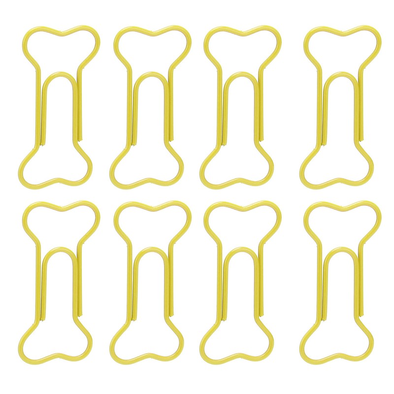 100pcs Colored Dog Bone Shape Paper Clips Black Lightweight Notebook