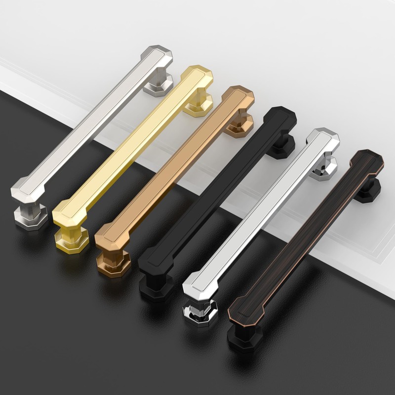 Asidrama 10 Pack 5 Inch(128mm) Polished Chrome Kitchen Cabinet Handles,