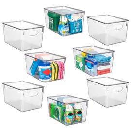 ClearSpace Plastic Storage Bins With lids, 8 Pack – Perfect Pantry Organization and Storage – Fridge Organizer, Pantry Storage Containers and Storage Bins, Cabinet Organizers