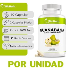 BioHerb® | Extracto de Guanábana en Cápsulas | 180 Cápsulas Totales | Duo-Pack (Pack 2 Unidades) | Alta Concentración | Suplemento Alimenticio