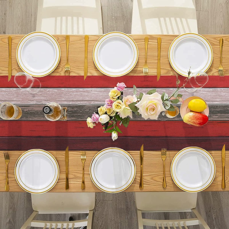 Hanrunsi Red Table Runner 33 X 183 cm Rectangle Coffee