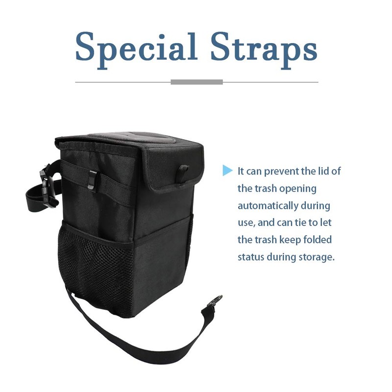 ValueHall Car Trash Can Foldable Waterproof Trash Bin Hanging Garbage