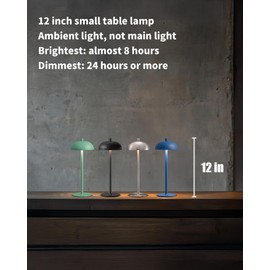 NEWSEE Cordless LED 12" Small Table Lamps Set of 2, Modern Portable Desk Lamp, 3 Color Dimming Rechargeable Battery Lights, for Bedroom, Outdoor, Restaurant, Bedside, Baby Night Light, Gifts (Nickel)
