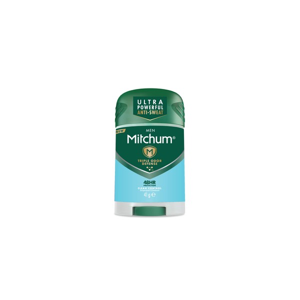 Mitchum Men Triple Odor Defense Deodorant Stick & Antiperspirant (41g) Clean Control Dermatologist Tested