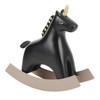 Rocking Horse Statue Black Small 13.5x4.5x14.5cm/5.3x1.8x5.7 Decorative Horse Sculpture Crafts