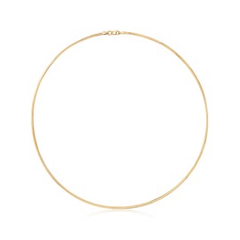 Ross-Simons Italian 2mm 18kt Gold Over Sterling Omega Necklace. 20 inches