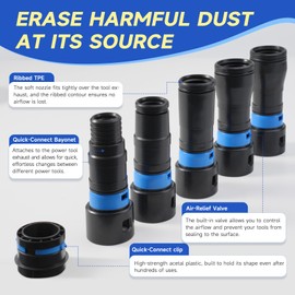 10FT Shop Vac Hose Dust Collection Hose Kit for Home & Shop Vacuum System with Expanded Multi-Brand Power Tool Adapter Set with 6 Sander Vacuum Adapters for 2-1/2" Dust Collector Vacuum Connection