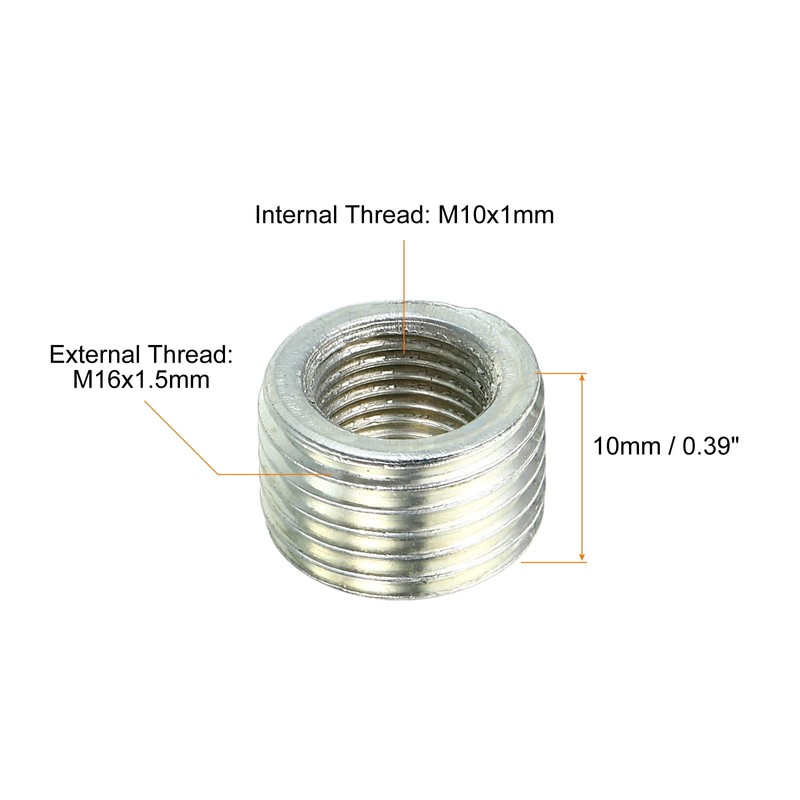 PATIKIL M16x1.5mm to M10x1mm Thread Adapters Sleeve Reducing Nut, 10
