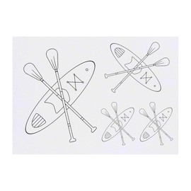 Azeeda 4 x 'Kajak & Sonstiges' Temporäre Tattoos - Wasserfest, Hautfreundlich & Ungiftig · Transfers in Verschiedenen Größen (TO00083002)