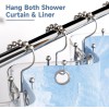 Titanker Shower Curtain Hooks Rings, Rust Resistant Metal Double Glide