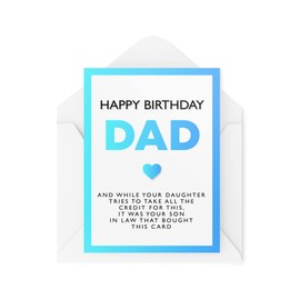 Funny Birthday Cards for Dad | Greeting Card Dad's | Your Son in Law Bought This Card Not Your Daughter | Comedy Humour Joke Banter | CBH221