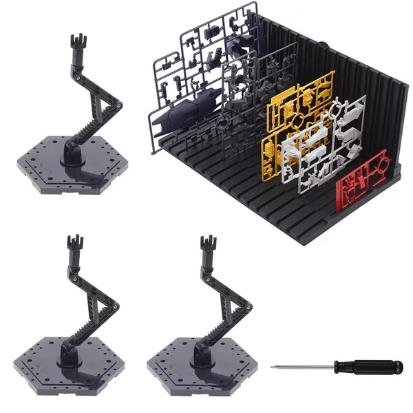 4-Pieces Gundam Model Kit Display Stand and Runner Storage System