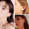 Qmcandy 2pcs Stainless Steel Pearl Ear Tunnels Double Flared Screw