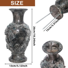Grave Vase with Spike Cemetery Vase Resin Cemetery Flowers Holder Praying Hands Grave Flowers Holder for Cemetery Headstone (2,Grey)