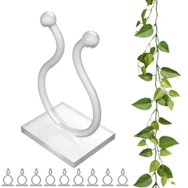 FeJu Plant Clips | Pack of 20 | White | Plant Clips Wall, Plant Clips, Flower Holder Wall, Flower Clips, Wall Mounting for Climbing Plants, Mounting Brackets