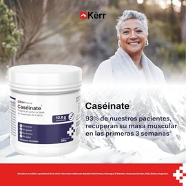 Kërr Pharma Caseínato de Calcio 280g grado clinico 12.6 gramos proteína, 50 porciones, Recuperación y regeneración de masa muscular, Formula Suiza