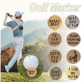 Funny Golf Ball Marker,Humor Novelty Golf Ball Markers with Funny Words,Round Golf Ball Marker,Novelty Golf Ball Marker Hat Clip,Unique Golf Gag Gifts for Men or Women Golfers Golf Lovers On-Course