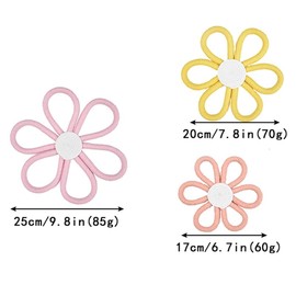 Saiories 3 Pcs Boho Nursery Decor Daisy Flower Woven Macrame Wall Hanging 3 Size Daisy Decor Flower Wall Decor Bohemian Nursery Home Wall Decor for Kids Nursery Dorm Wall Art Pink