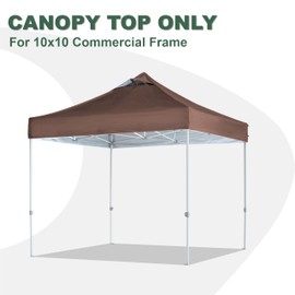 JANCANOPY Brown Commercial Replacement Canopy Cover for 10x10 Straight Leg Pop Up Canopy Tent with Air Vent