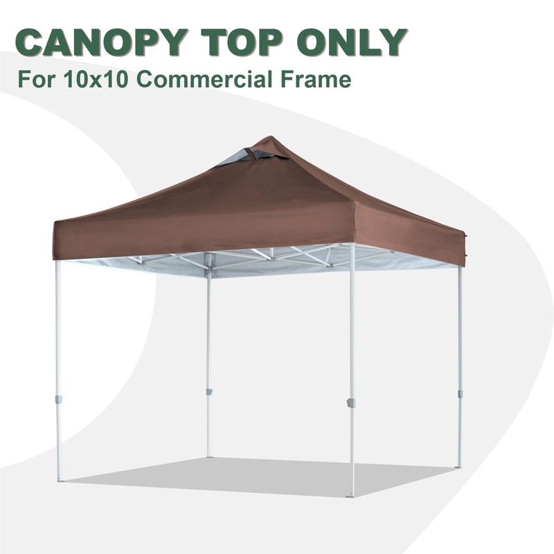 JANCANOPY Brown Commercial Replacement Canopy Cover for 10x10 Straight Leg