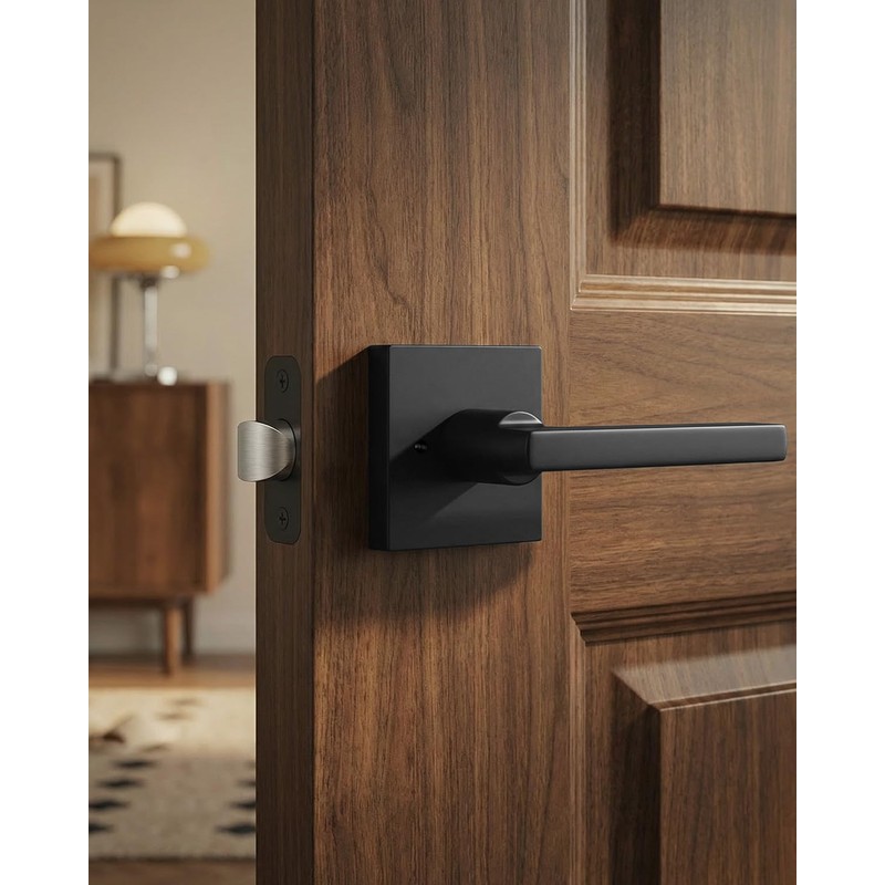 Goldenwarm Matte Black Door Handles Interior, Zinc Alloy Heavy Duty