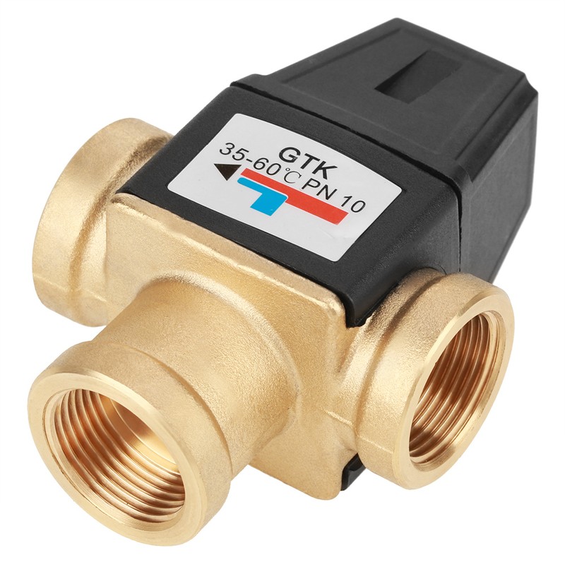 3 Way DN20 Female Thread Brass Thermostatic Mixing Valve for
