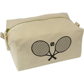 'Tennis Rackets and Ball' Canvas Wash Bag/Makeup Case (CS00036625)