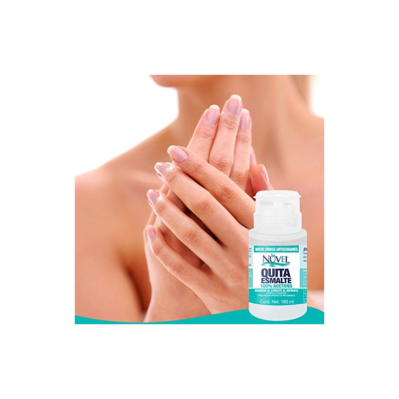 Nuvel Quita Esmalte 100% Acetona, Ideal para Remover Esmalte en