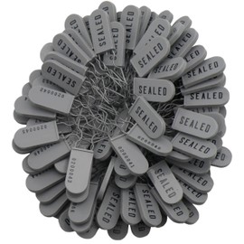 Plastic Wire Padlock Security Seals Sequentially Numbered (Pack of 100) (Grey)