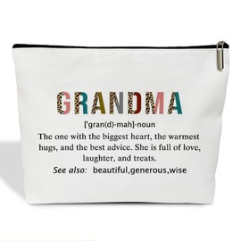 HUQIL Grandma Definition Makeup Bag for Women, Grandma Gifts Appreciation Gifts for Women Grandmother Gigi Mimi Nana Grandma Birthday Gift Travel Toiletry Cosmetic Bag, Zipper Organizer Pouch -FS370