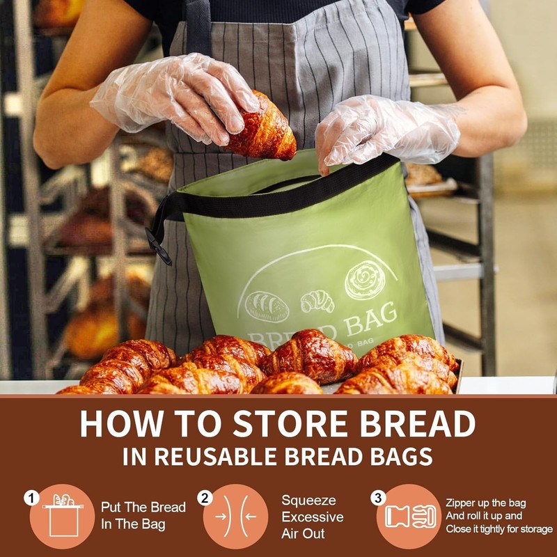 2 Pack Reusable Bread Bags for Homemade Bread with Beeswax