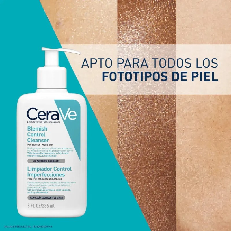 Limpiador Cerave Control Imperfecciones Para Piel con Tendencia Acnéica de