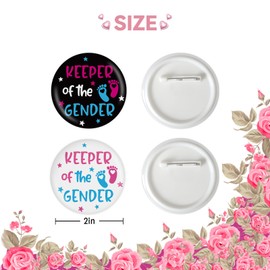 2 alfileres de botón de guardián del género, para niño o niña, broche de manchas para revelar el género de los pies del bebé, para decoración de fiesta de baby shower/embarazo, Plástico, No es una