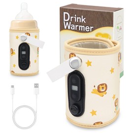 Herbst Bottle Warmer Baby On The Go, Portable Bottle Warmer Baby Can Be Heated, Bottle Warmer On The Go with 5 Adjustable Temperatures, Bottle Warmer for On the Go Portable (Lion)
