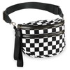 Generic Bum Bags for Women Crossbody, Black and White Checkered,
