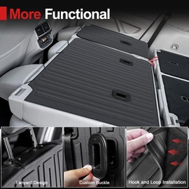 HOUCLEMIC 2nd Backrest Mat for 2018-2025 Volkswagen VW Atlas (Not for Cross Sport)-All Weather TPE Seat Back Cover Protection Kick Mats for 2025 VW Atlas SE SEL Peak Edition Accessories-7 Seats