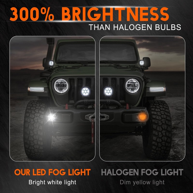qobsos Fog Light Bulb 3.5 Inch Pair For Nissan Frontier