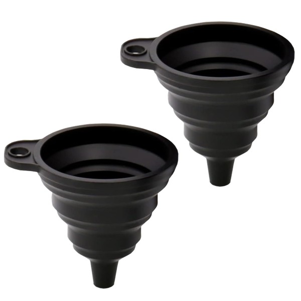 Samcos Mini Folding Funnel Set, Black, Silica Gel Funnel, Water