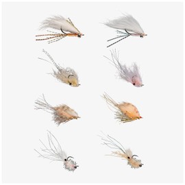 RIO Products Signature Bonefish Fly Assortment, Saltwater Fly Fishing Flies for Beaches and Flats, Multiple Sizes and Colors, 8 Piece Kit