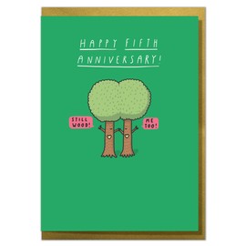 "Still Wood!" Funny 5th Anniversary Card