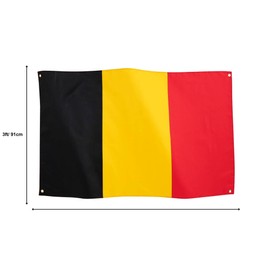 Runesol Belgium National Flag, 91 x 152 cm (3 x 5 ft), Vlag Van België, 4 Eyelets, Brass Eyelet in Each Corner, Belgian Banner, World Cup, Sports, Premium Flags for Indoor and Outdoor Use, Waterproof,