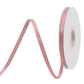 BVIEAKD 6mm Wide 45m Double Face Dusty Pink Satin Ribbon Fabric Ribbon for Gift Wrapping Very Suitable for Weddings Decoration Bouquet Balloons Arts Craft Sewing Hair Bow Invitation