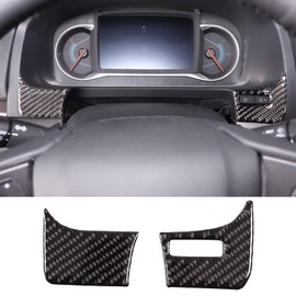 Black Carbon Fiber Interior Decoration Trim Kits, Center Console Trim Cover Sets for Honda Pilot 2016-2022/ Ridgeline 2017-2023/ Passport 2019-2023 (Instrument Panel Side Trim Stickers)